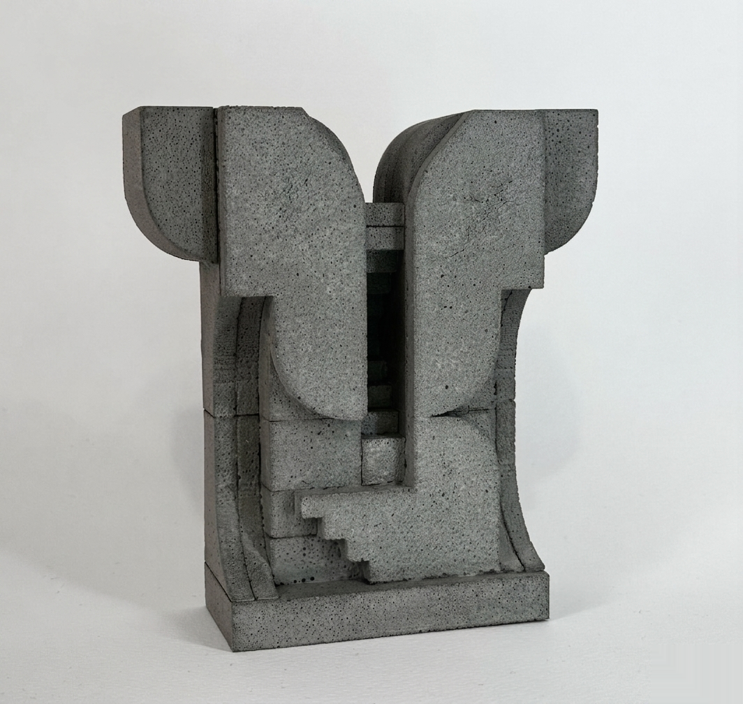 Monument Series 1 concrete sculpture, primary three-quarter view